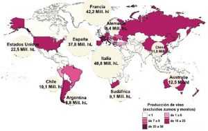 mapa mundo referencia españa vinos
