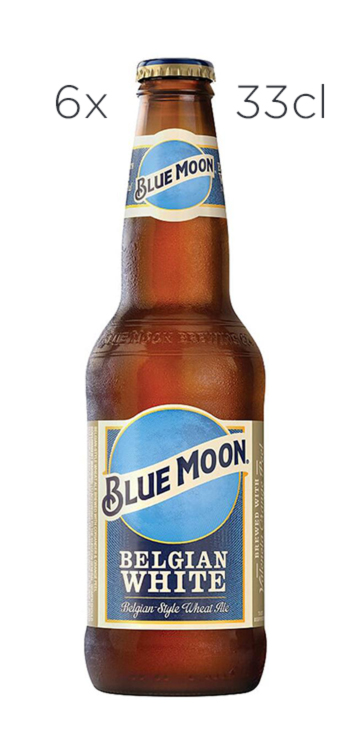 Caja de 6 Cervezas Blue Moon de 33cl.