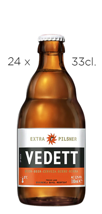 Cerveza Vedett Extra Pilsner caja 24 botellas de 33cl.