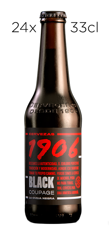Cerveza Estrella Galicia 1906 Black Coupage. Caja de 24 tercios.