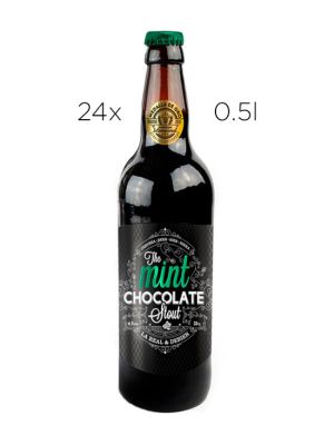 Caja de 24 botellas de 0,5L. de Cerveza Artesana Mint Chocolate Stout Negra