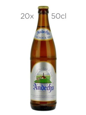 Cerveza Andechs Bergbock Hell. Caja de 20 botellas DE 50cl.