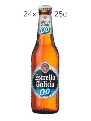 Cerveza Estrella Galicia Sin Alcohol 0,0. Caja de 24 botellas de 25cl.