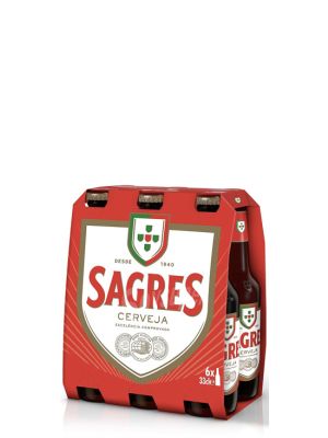 Scatola di birra Sagres da 6 unità da 33cl