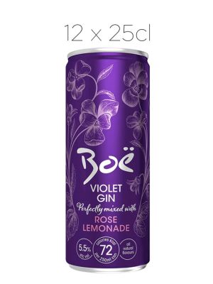 Ginebra Boe Violet & Rose Lemonade Ready To Drink  Caja de 12 latas de 25cl