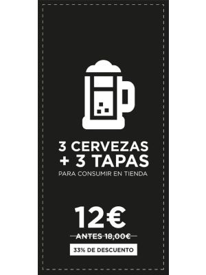Degustación 3 Cervezas Artesanas + 3 Tapas - Para Consumir en Madrid