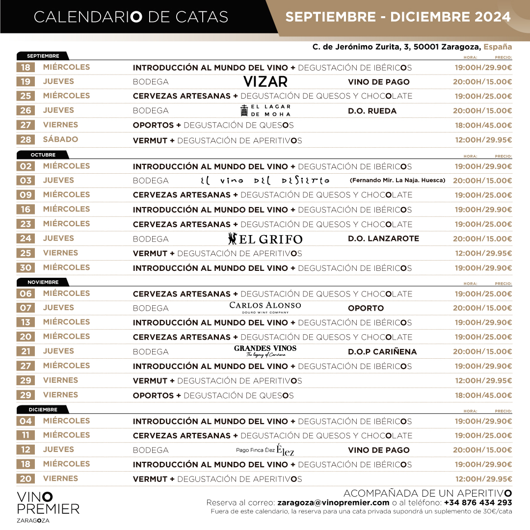 calendario de catas en vinopremier